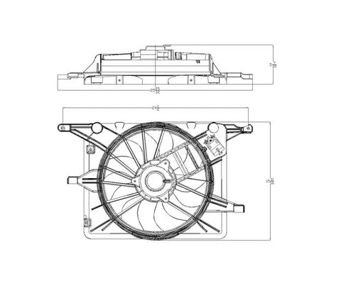 Pontiac 06-09 Pontiac Solstice /07-08 Saturn Sky Radiator & Condenser (S) Cooling Fan Assembly (1) Pc Replacement 2006,2007,2008,2009