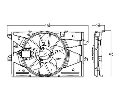 Ford 08-09 Ford Taurus/Taurus-X/Mercury Sable Radiator & Condenser Cooling Fan Assembly (1) Pc Replacement 2008,2009