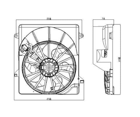 Jeep 08-09 Jeep Liberty Radiator & Condenser (S) Cooling Fan Assembly (1) Pc Replacement 2008,2009