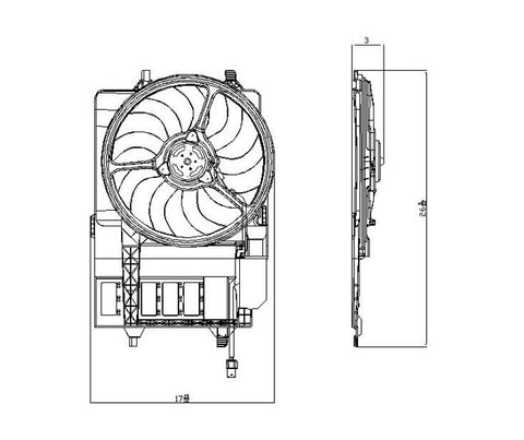 Mini 02-03 Mini Cooper (To 3-03) Radiator & Condenser Cooling Fan Assembly (1) Pc Replacement 2002,2003