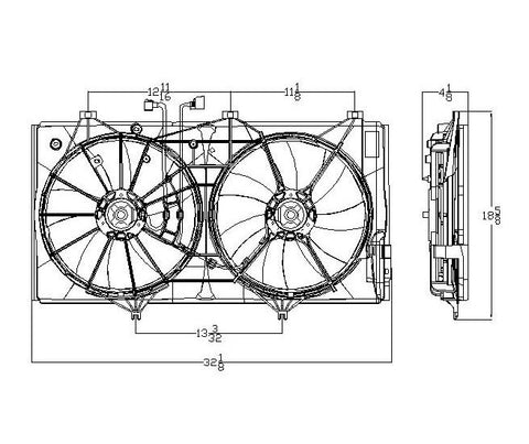 Lexus 07-09 Lexus Es-350 (W/O Towing) Radiator & Condenser Cooling Fan Assembly (1) Pc Replacement 2007,2008,2009