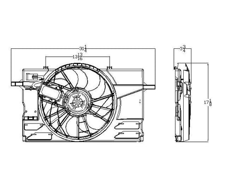 Volvo 04-10 Volvo S-40/05-09 V-50/08-09 C-30 Cooling Fan Assembly (1) Pc Replacement 2004,2005,2006,2007,2008,2009,2010