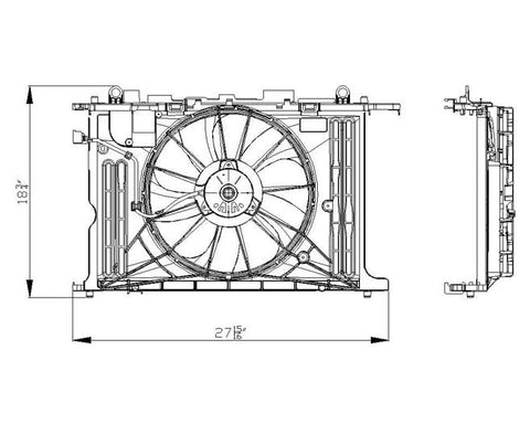 Toyota 09-10 Toyota Corolla /Matrix 1.8L(W/O Ctrl Unit)Radiator & Condenser (S)Cooling Fan Assembly (1) Pc Replacement 2009,2010
