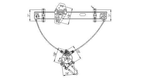 Honda 01-05 Honda Civic Cpe Power Window Regulator Assembly Front Lh (1) Pc Replacement 2001,2002,2003,2004,2005