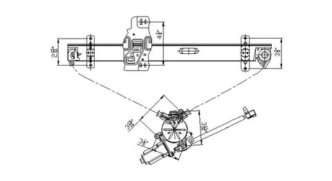 Honda 98-99 Honda Passport Power Window Regulator Assembly Front Rh (1) Pc Replacement 1998, 1999