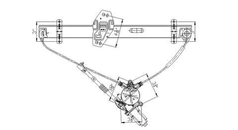 Honda 03-08 Honda Pilot Power Window Regulator Assembly Front Lh (1) Pc Replacement 2003,2004,2005,2006,2007,2008