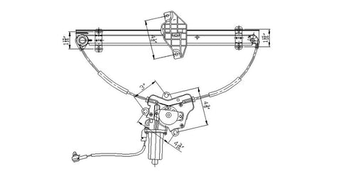 Hyundai 96-00 Hyundai Elantra Power Window Regulator Assembly Front Lh (1) Pc Replacement 1996,1997,1998,1999,2000