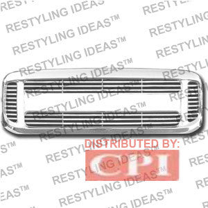 Ford 1999-2004 Ford Superduty F250/350 Chrome Horizontal Bar W/ Stripe Face Abs Grille Performance