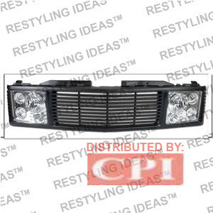 Gmc 1988-1998 Gmc C/K Pick Up Black Range Rover W/ Chrome Headlamp Abs Grille Performance