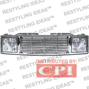 Chevrolet 1988-1998 Chevrolet C/K Pick Up Chrome Range Rover W/ Chrome Headlamp Abs Grille Performance
