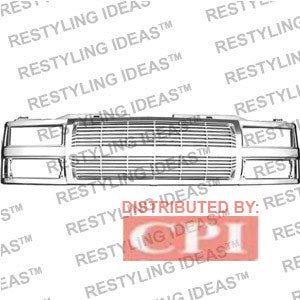 Chevrolet 1988-1998 Chevrolet C/K Pick Up Chrome Horizontal Bar Abs Grille Performance