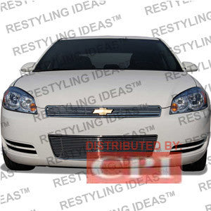Chevrolet 2008-2009 Chevrolet Malibu Top 2Pcs + Bumper 2 Pcs [Ch72223T/B] Chrome Plated Stainless Steel Billet Grille Insert