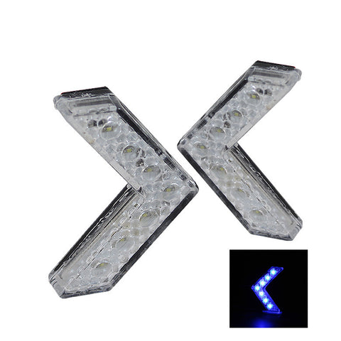 Mirror Blue LED Sequential Arrow - Clear