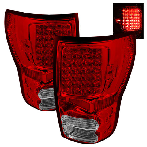 Toyota Tundra 07-12 LED Tail lights - Red Clear