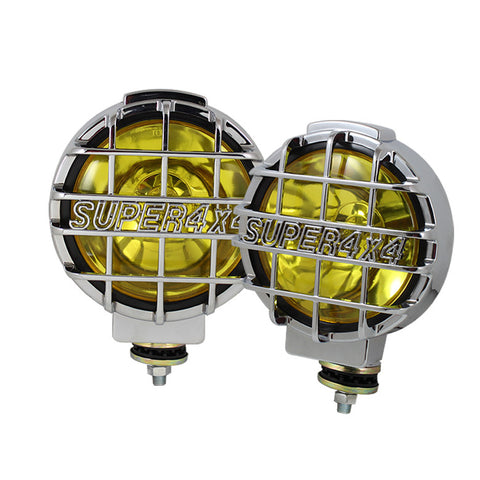 Universal Super 4x4 6.5 Inch Black Housing Fog Lights W/Switch - Yellow