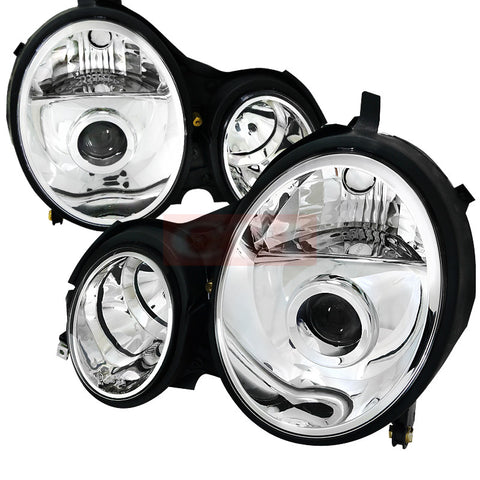 Mercedes 00-02 Mercedes W210 E Class Projector Headlight Chrome Housing