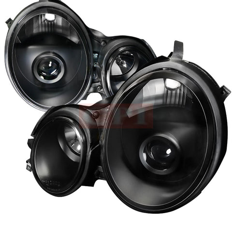 Mercedes  96-99 Mercedes  W210 E Class Projector Headlight Black Housing