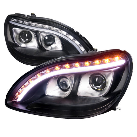 MERCEDES 98-06 MERCEDES W220 PROJECTOR HEADLIGHT BLACK HOUSING  