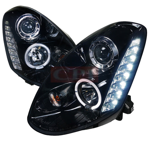 Infiniti 05-06 Infiniti G35 Smoked Lens Gloss Black Housing Projector Headlights