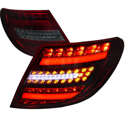 Mercedes Benz 07-11 Mercedes Benz C Class Led Tail Lights Red Smoke