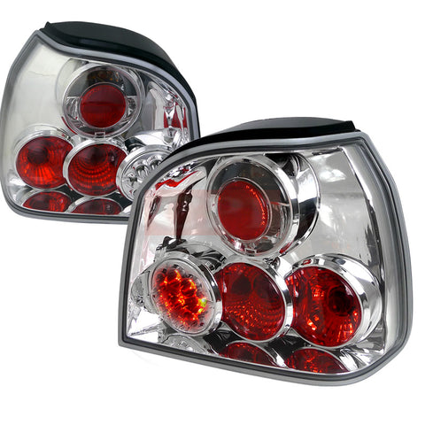 Volkswagen 93-98 Volkswagen Golf Led Tail Lights Chrome Housing