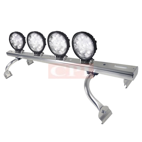 All Universal All All 44" To 60 " Adjustable Light Roof Rack+ 6 Led Round Work Light X 4