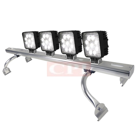 All Universal All All 44" To 60 " Adjustable Light Roof Rack+ 9 Led Square Work Light X 4