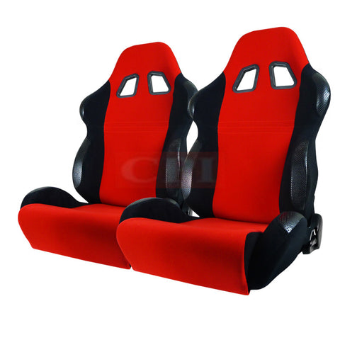 Bride Style Seats Red And Black - Pair