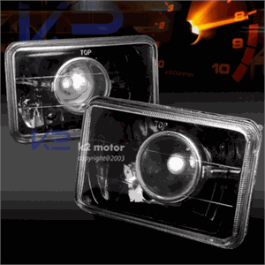 4X6 INCHES HEADLIGHTS /HEAD LAMPS/ LIGHTS - BLACK PERFORMANCE 1 SET RH & LH