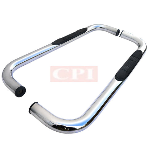 DODGE  02-08 DODGE  RAM  3 INCH ROUND STAINLESS FINISH SIDE STEP BARS   PERFORMANCE   2002,2003,2004,2005,2006,2007,2008