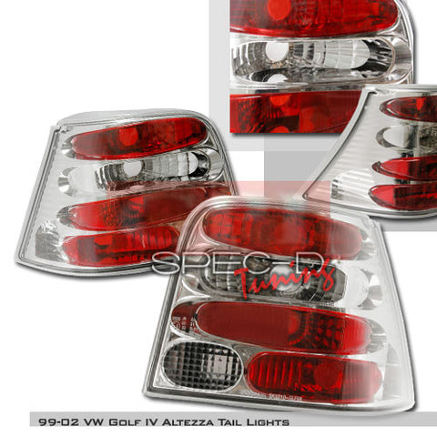 VOLKSWAGEN 1999-2003 VW GOLF IV TAIL LIGHTS /LAMPS - CHROME 1 SET RH&LH PERFORMANCE 1999,2000,2001,2002,2003