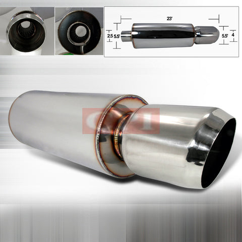 Universal Drager Style Slant Tip Muffler 4.5 Outlet 2.75 Inlet PERFORMANCE