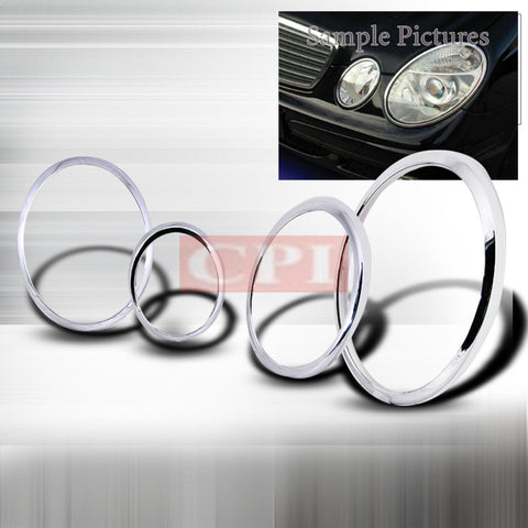 MERCEDES 1996-2002 BENZ E CLASS W210 HEADLIGHTS/ LAMPS TRIM CHROME FOR HEAD LAMPS /LIGHTS 1 SET OF RH & LH