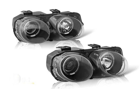98-01 acura integra projector head light - black/clear performance