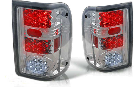 93-99 FORD RANGER LED TAIL LIGHT - CHROME/SMOKE performance