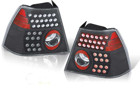 99-02 VOLKSWAGEN JETTA LED TAIL LIGHT - BLACK/CLEAR performance
