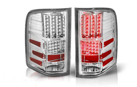 07-09 CHEVY SILVERADO LED TAIL LIGHT - CHROME / CLEAR performance