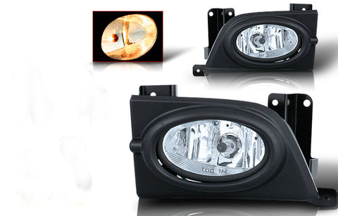 06-07 honda civic 4 dr oem style fog light - clear (wiring kit included) performance