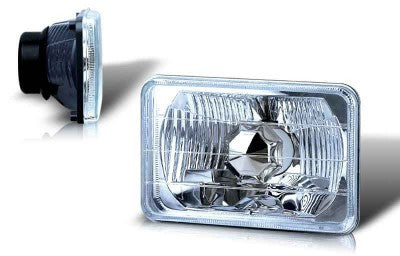 5 inch rectangular universal conversion head light w/ light bulb - clear performance