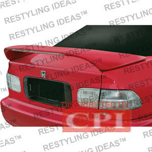 Honda 1992-1995 Civic 4D Custom Mid Wing Style W/Led Light Spoiler Performance-y