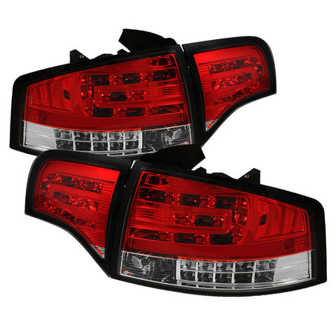 Audi A4 4Dr 06-08 LED Tail Lights - Red Clear