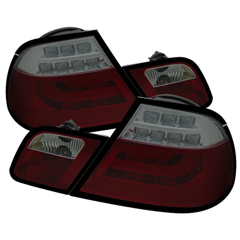 BMW E46 00-03 2Dr Coupe ( Do Not Fit Convertible ) Light Bar LED Tail Lights - Red Smoke