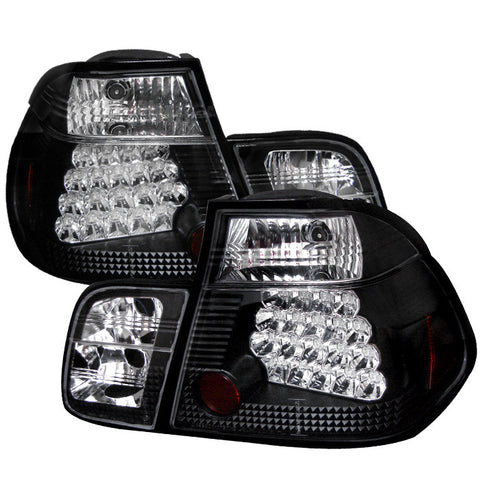 BMW E46 3-Series 99-01 4Dr LED Tail Lights - Black