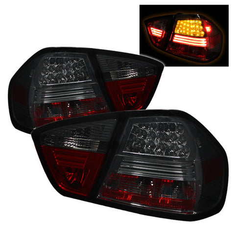 Black LED Tail Lights With Tube Angel Wing For 2008-2012 Honda Accord 4-Door Sedan