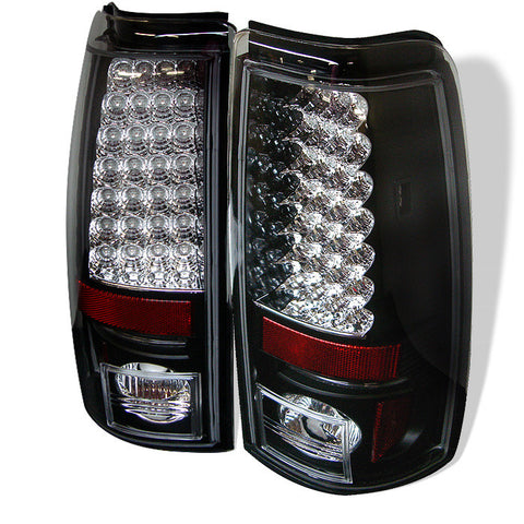 Chevy Silverado 1500/2500 03-06 / GMC Sierra 1500/2500/3500 04-06 ( Does Not Fit Stepside ) LED Tail Lights - Black