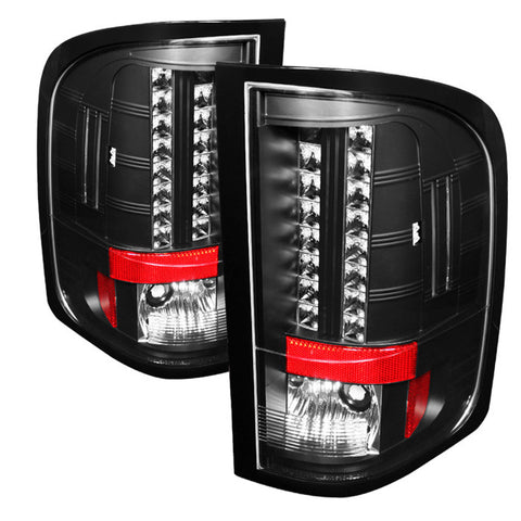 Chevy Silverado 1500/2500/3500 09-10 ( Does Not Fit Model With Single Reverse Socket 3047 Bulb ) LED Tail Lights - Black