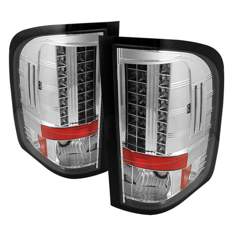 Chevy Silverado 1500/2500/3500 09-10 ( Does Not Fit Model With Single Reverse Socket 3047 Bulb ) LED Tail Lights - Chrome