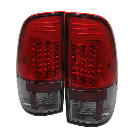 Ford F150 Styleside 97-03 / F250/350/450/550 Super Duty 99-07 Version 2 LED Tail Lights - Red Smoke