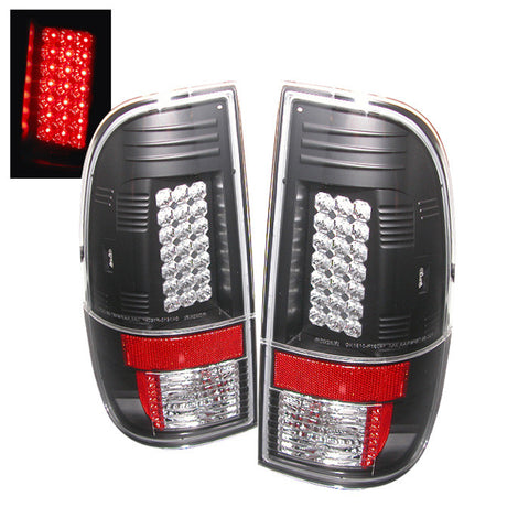 Ford F250/350/450/550 Super Duty 08-13 LED Tail Lights - Black