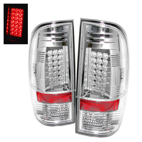 Ford F250/350/450/550 Super Duty 08-13 LED Tail Lights - Chrome